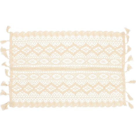 Chemin de table en coton beige rectangulaire 40 x 24 cm, 1 pièce (1/3)