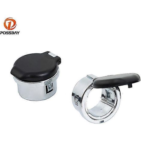 1 paire de caches noirs pour prises de courant de tableau de bord 20983936 12 V Accessoires auto pour Chevrolet Silverado 1500 2007 2008 2009 2010 2011 2012 2013 - Protection de verrouillage de porte- (1/4)