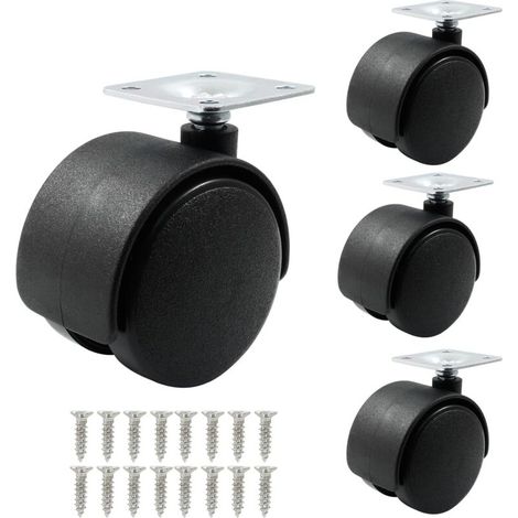 Lenkrollen für Möbel, ohne Bremse, Schwerlast-Lenkrollen, 4er-Set (2 Zoll) (1/5)