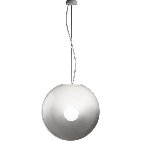 Suspension En Verre Soufflé Blanc Opale Nuancé, Structure En Métal Et Aluminium, Diamètre 50 Cm, Culot E27, Classe I, Ip20 - Perenz Par Perenz (1/2)