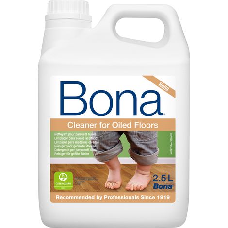 Nettoyant pour parquets huilés 2.5L – Non moussant pour nettoyage sans traces – Élimine saleté et graisse – Compatible avec robots laveurs – Bona