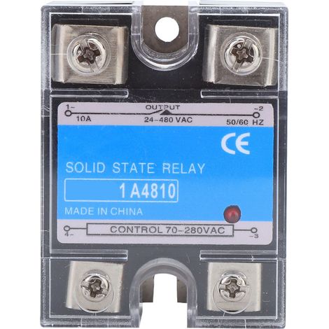 Relais à semi-conducteurs monophasé 70-280VAC entrée 24-480VAC charge AC SSR équipement électrique pour machines CNC(BERM-1 A4810(10A) ) (1/5)
