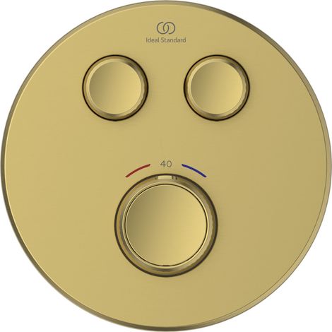 Ideal Standard CeraTherm Navigo - Grifo termostático empotrado para ducha para 2 dispositivos, Brushed Gold A7296A2 (1/2)
