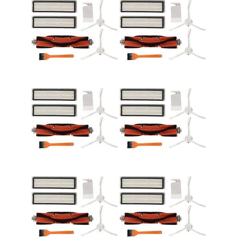 Lot de 6 accessoires de rechange pour aspirateur robot Dreame D9 : brosse principale, brosse latérale et filtre HEPA. (1/5)