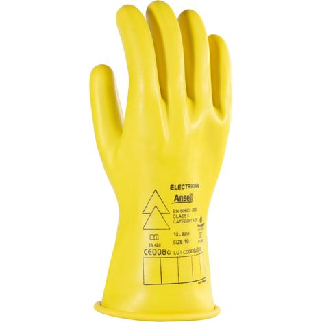 Ansell Elektriker Handschuh-Paar E014Y, 1000 V AC, Handschuhgröße: 11