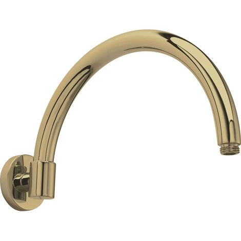 Hudson Reed Curved Wall Mounted Shower Arm 343mm Length - Brushed Brass