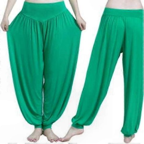 Pantalon femme coupe large, sarouel décontracté pour danse, yoga et style bohème, taille fluide, confortable. (1/5)