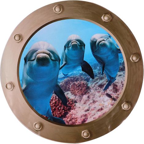 Stickers muraux océan, décoration sous-marine, stickers muraux pour chambre d'enfant, stickers muraux dauphin