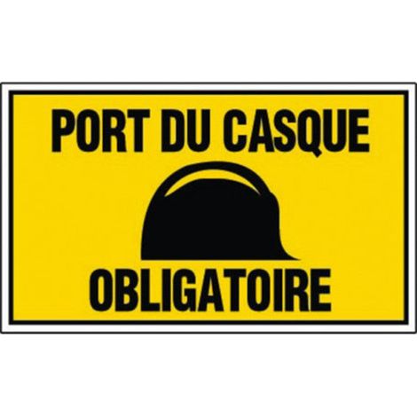 Panneau Port du casque obligatoire - En polystyrène choc - 33x20cm