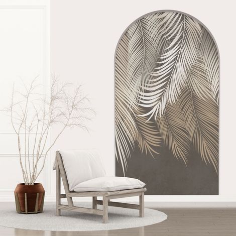 Stickers Trompe l'oeil Arche - Voute - Feuilles de Palmier - 60 x 105 cm (1/5)