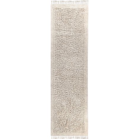 Teppich BITLIS Hellbeige 80 x 300 cm Baumwolle (1/5)