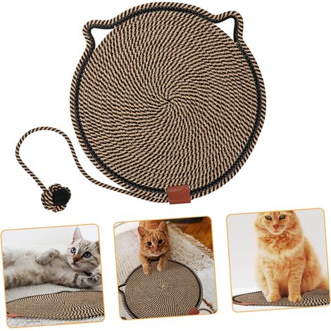 Round Cotton Cat Scratching Post, Stable and Wear-Resistant (1/5)