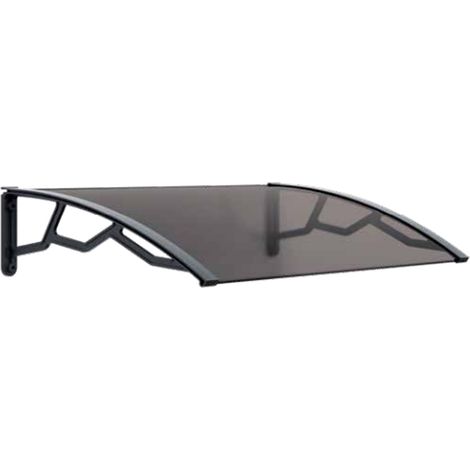 Marquesina alveolar de policarbonato transparente de 4 mm con soportes gris oscuro, 80 x 120 cm