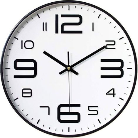 Horloge Murale - 30 Cm - Mécanisme Quartz Sans Tic-Tac - Pour Salon Chambre Bureau Cuisine - 1 Pièce (1/3)