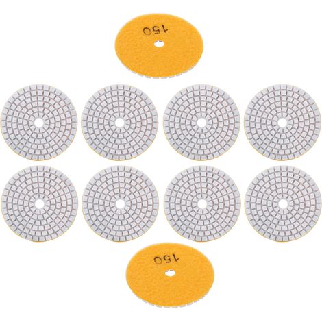 Lot de 10 tampons de ponçage de 3 pouces pour le polissage du marbre diamanté et de la pierre en béton (grain 150) (1/5)
