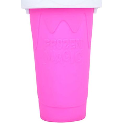 Durstlöschender Silikon-Smoothiebecher für den Sommer, mit Eiswürfelfunktion, trendigem Taschenformat, schnell kühlend, rosarot, 400 ml (1/3)