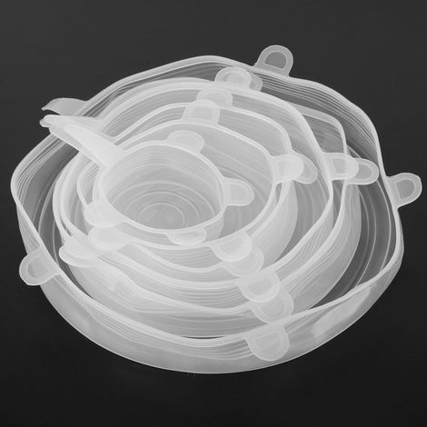 Lot de 2 couvercles extensibles en silicone blanc pour emballage alimentaire, couvercles réutilisables pour bols et casseroles, outil de cuisine