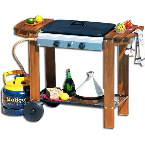 Barbacoa a gas BAMBÚ Montreal 54x38 con ruedas 315843