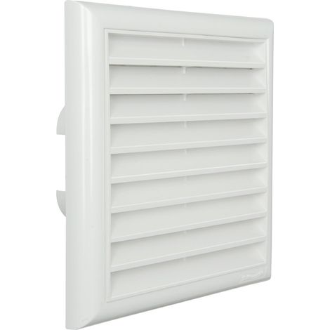 La Ventilazione GU1818B Grille 180 x 180 mm a superposer en ABS avec ailettes fixes, blanc