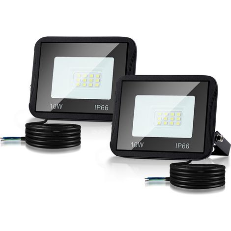 Randaco 10W 2x LED Fluter LED Strahler Wasserdicht Flutlicht Außenstrahler Outdoor-Sicherheitsleuchte für Garten Garage Kaltweiß