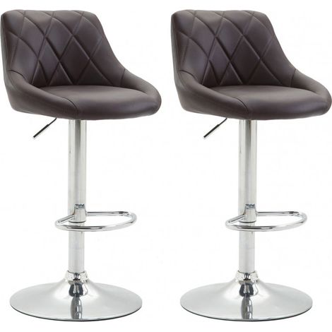 2er Set Barhocker Lazio Kunstleder braun (1/5)