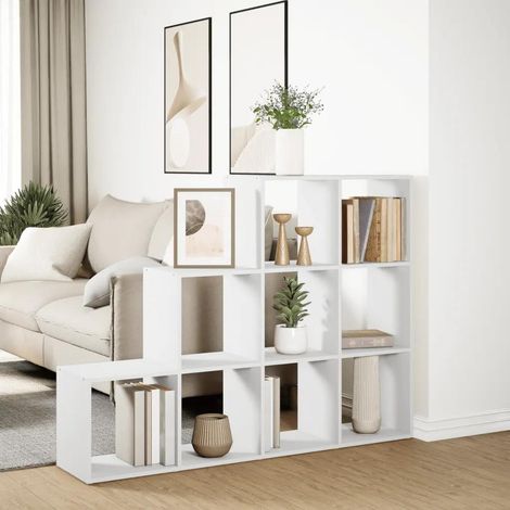 vidaXL Raumteiler-Regal weiß 137,5x29x103,5cm