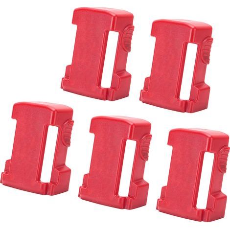 Lot de 5 supports de batterie à boucle pour batterie lithium Milwaukee série M18 (rouge) (1/5)