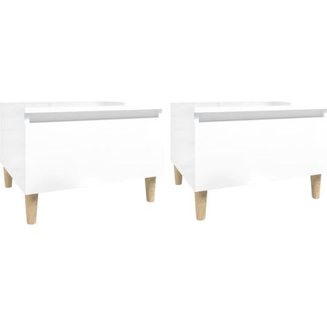 Set di 2 tavolini con cassetto comodino 50 x 46 x 35 cm in MDF bianco lucido DEC032652