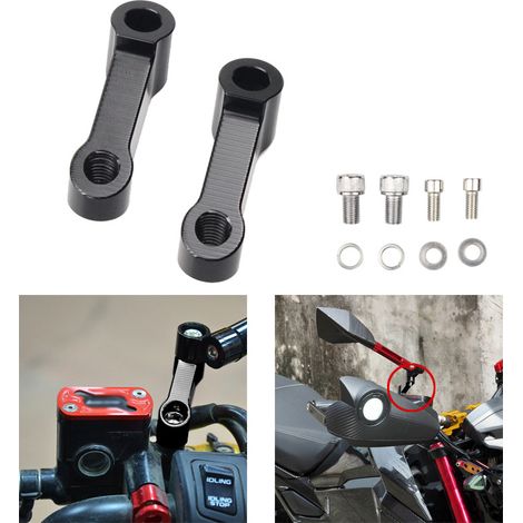Modified motorcycle rearview mirror bracket made of CNC aluminum alloy, rearview mirror riser, rearview mirror mounting bracket
