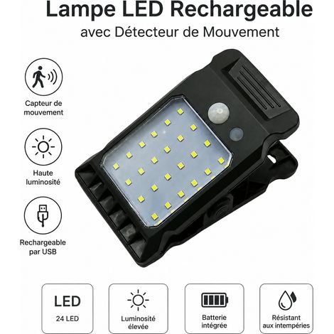Lampe solaire LED à pince petit format modèle A pour extérieur et jardin led réf 0177 500 g – Livraison gratuite