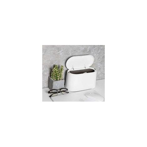 Poubelle Table Couvercle - 1 pièce 1.5L Blanc - Anti-odeur Cuisine Salle Bain Bureau Toilette Voiture (1/5)