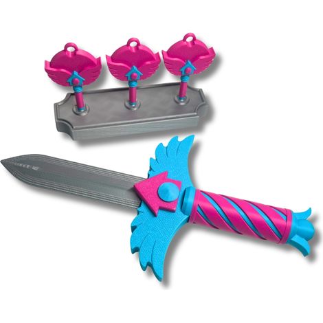 Jeu de calamars : 3 clés et un couteau avec serrure - turquoise non tranchant M-XF27 - turquoise (1/5)