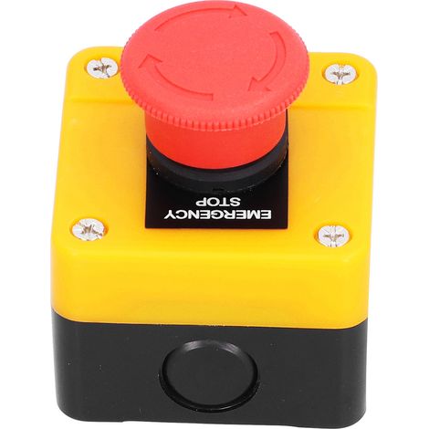 Bouton d'arrêt d'urgence 10 A étanche 1NO 1NC rouge champignon pour ascenseur