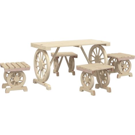 Set da Pranzo da Giardino 5 pz in Legno Massello di Abete vidaXL (1/5)