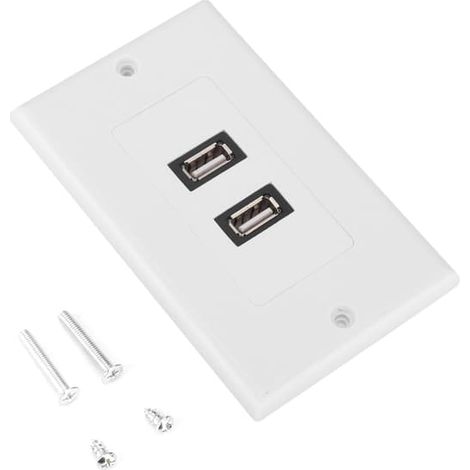 Plaque murale avec deux ports USB 2.0 pour la décoration de la maison, du bureau, des bâtiments et des hôtels. (1/5)
