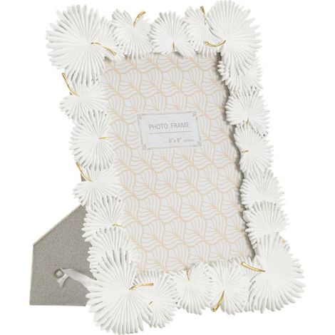 Cadre Photo Déco "Feuilles de Palmier" 15x20cm Blanc