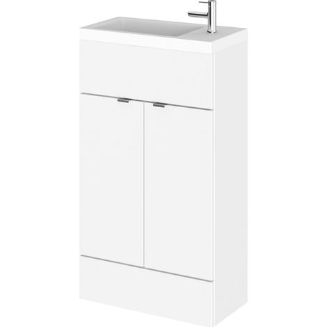 Hudson Reed Fusion Compact Vanity Unit with Basin 500mm Wide - Gloss White (1/6)