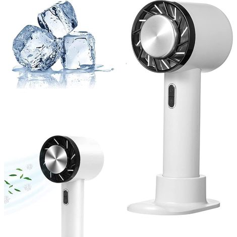 Mini ventilateur USB portable d'extérieur, climatiseur portable avec batterie 2200 mAh, sans fil et rechargeable, à compresse froide, gris. (1/5)