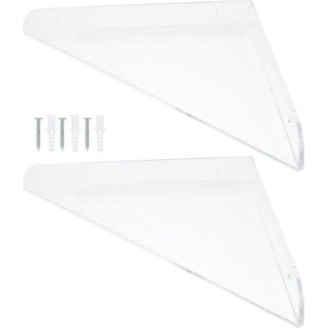 Étagère murale de salle bain en acrylique transparent, d'angle triangulaire pour douche, (1/5)