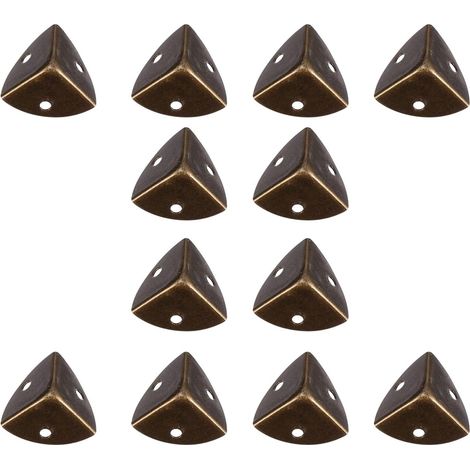 12 protège-coins décoratifs - métal/bois - triangulaire (1/5)