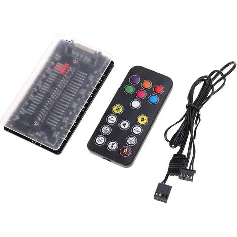 Hub ARGB et PWM 12 V/4 broches RGB 5 V/3 broches ARGB pour ventilateurs câble d'extension adaptateur PWM adaptateur silencieux et économe en énergie multicolore (1/5)
