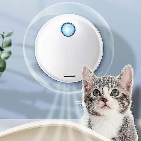 Purificateur d'odeurs intelligent pour chats, désodorisant pour litière et toilettes pour chiens, purificateur d'air rechargeable, outil de nettoyage et de désodorisation pour animaux de compagnie (1/4)