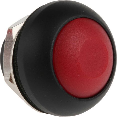 Bouton-poussoir miniature, Momentané, 400 mA @ 32 V c.a., Rouge, Montage panneau ( Prix pour 1 ) (1/2)
