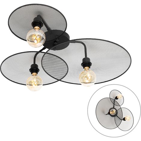 QAZQA Lampada da soffitto/parete jane - Design - Acciaio - Nero - Tondo Max. 3 x Watt (1/4)