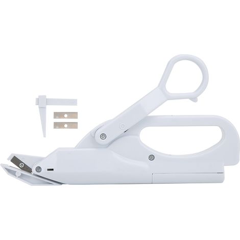Ciseaux électriques ménagers pour tissu et couture - Coupe-vêtements blanc (1/5)