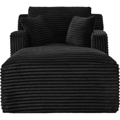 Chaise longue de pana, con núcleo de muelles ensacados y relleno de espuma de alta densidad, comprimida al vacío, no requiere montaje, cómoda butaca para el salón. (1/5)
