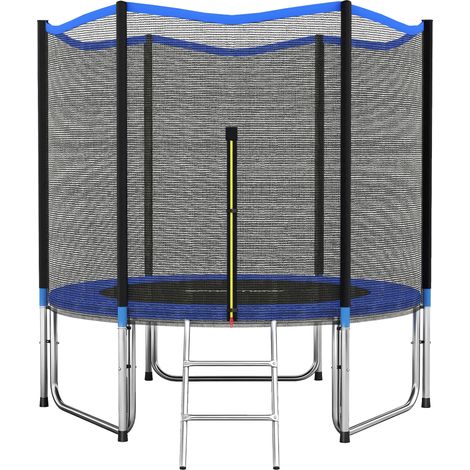 305 cm Trampolin mit Sicherheitsnetz und Außenleiter für den Außenbereich.