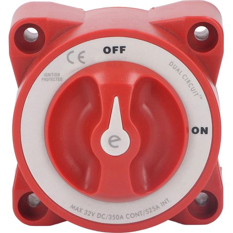 Interrupteur marche/arrêt à bouton-poussoir pour batterie, 2 positions, 4 bornes, étanche IP66, 350 A, universel pour yacht, camping-car, voiture, bateau (1/5)