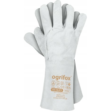 Guanti da saldatura TIG in pelle Ogrifox OX-sparx, lunghi e resistenti, taglia 11 XXL. (1/2)
