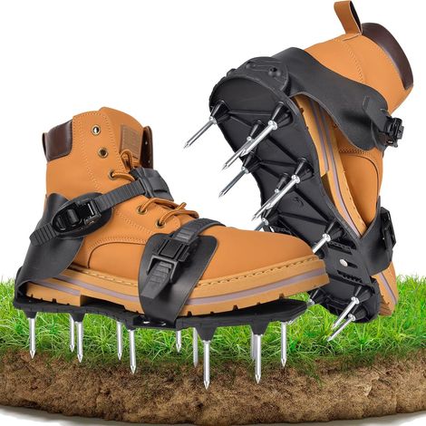 Chaussures à clous, chaussures à aérer le gazon pour aérateurs de gazon – Aérateurs de gazon, pour appareils d'aération, chaussures de gazon à aération avec désaérateur de gazon, outils de jardinage. (1/5)